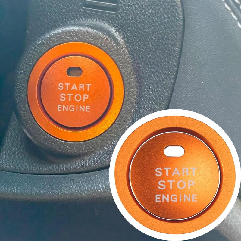 HDUFC 5pcs for Subaru Crosstrek/Impreza 2024 2025, Forester 2025, Legacy Outback 2020-2025, WRX, Ascent Volume Adjustment Knob, Mirror Knob Cover, Start Button Cover/Ring (Orange) - Image 2